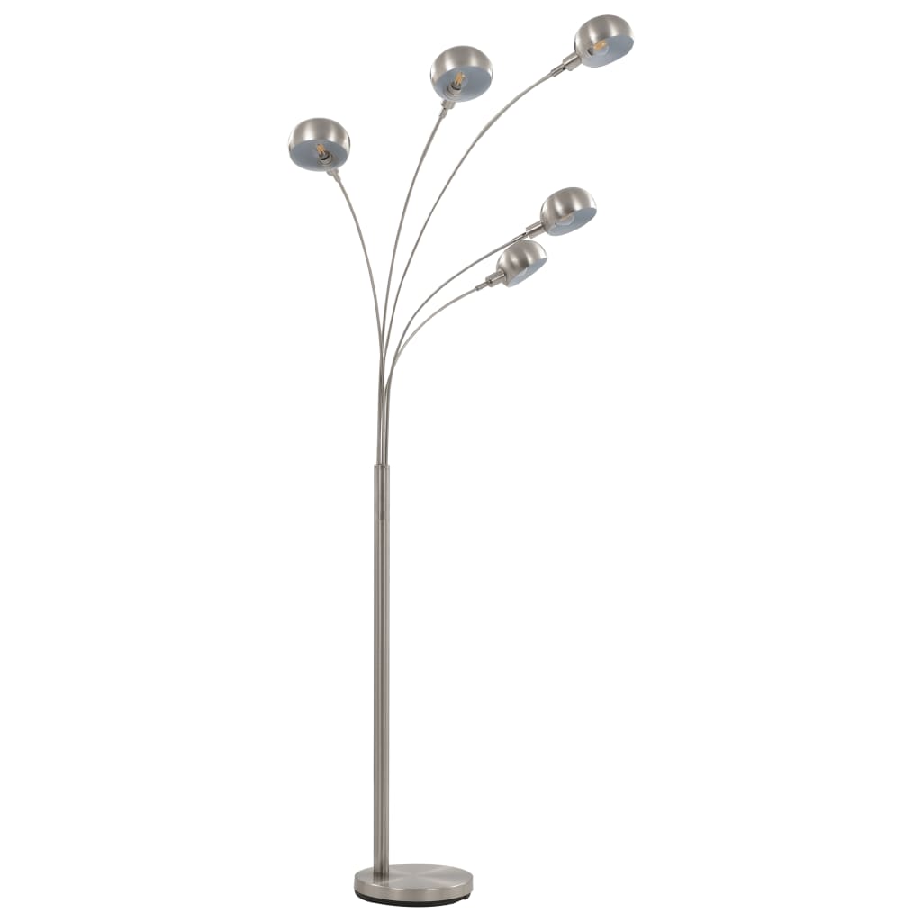 vidaXL Golvlampa 200 cm 5 x E14 silver