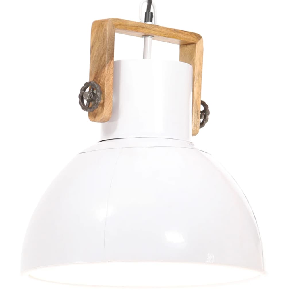 Hänglampa industriell 25 W vit rund 40 cm E27