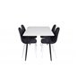 Polar Dining Table - 120*75*H75 - White / Black, Polar Dining Chair - White Legs - Black Fabric_4