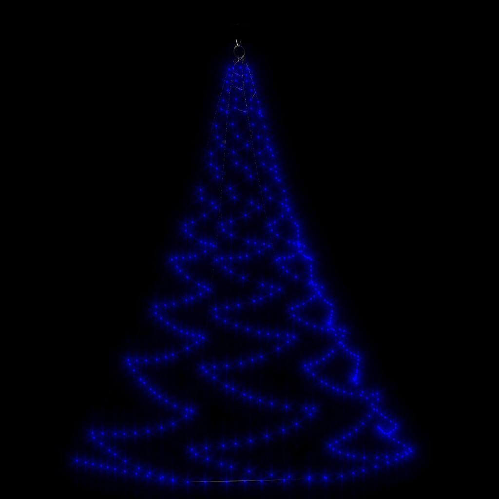 vidaXL Hängande julgran med metallkrok 720 blå LED 5 m inne/ute