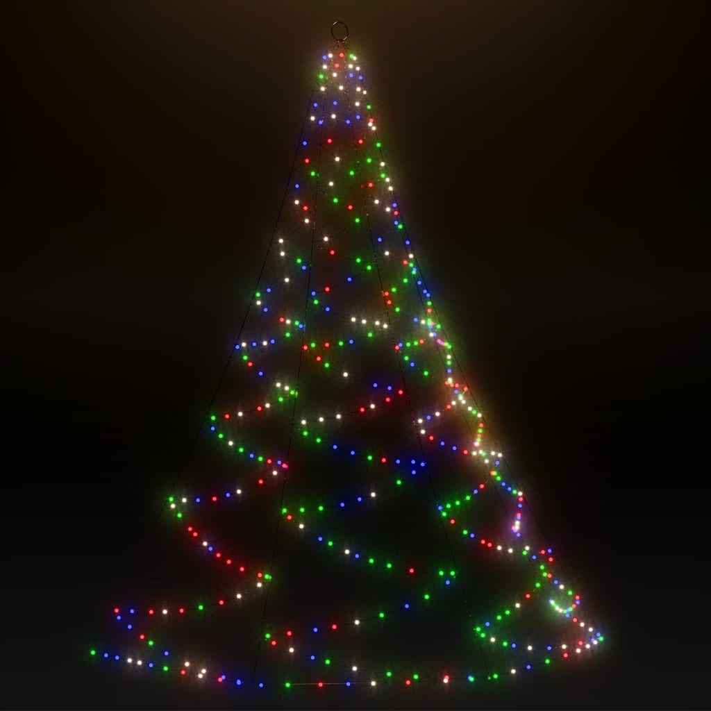Hängande julgran med metallkrok 720 flerfärgad LED 5 m inne/ute