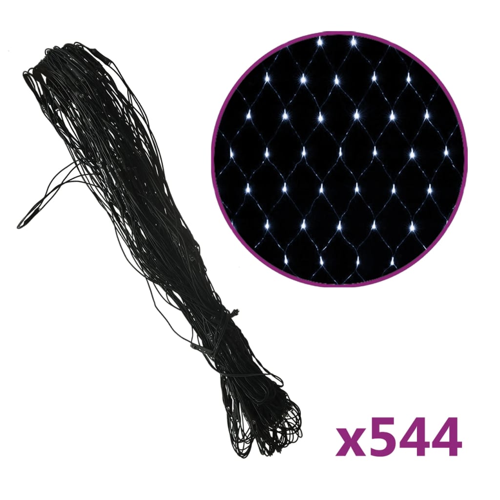 vidaXL Ljusnät kallvit 4x4 m 544 LED inne/ute