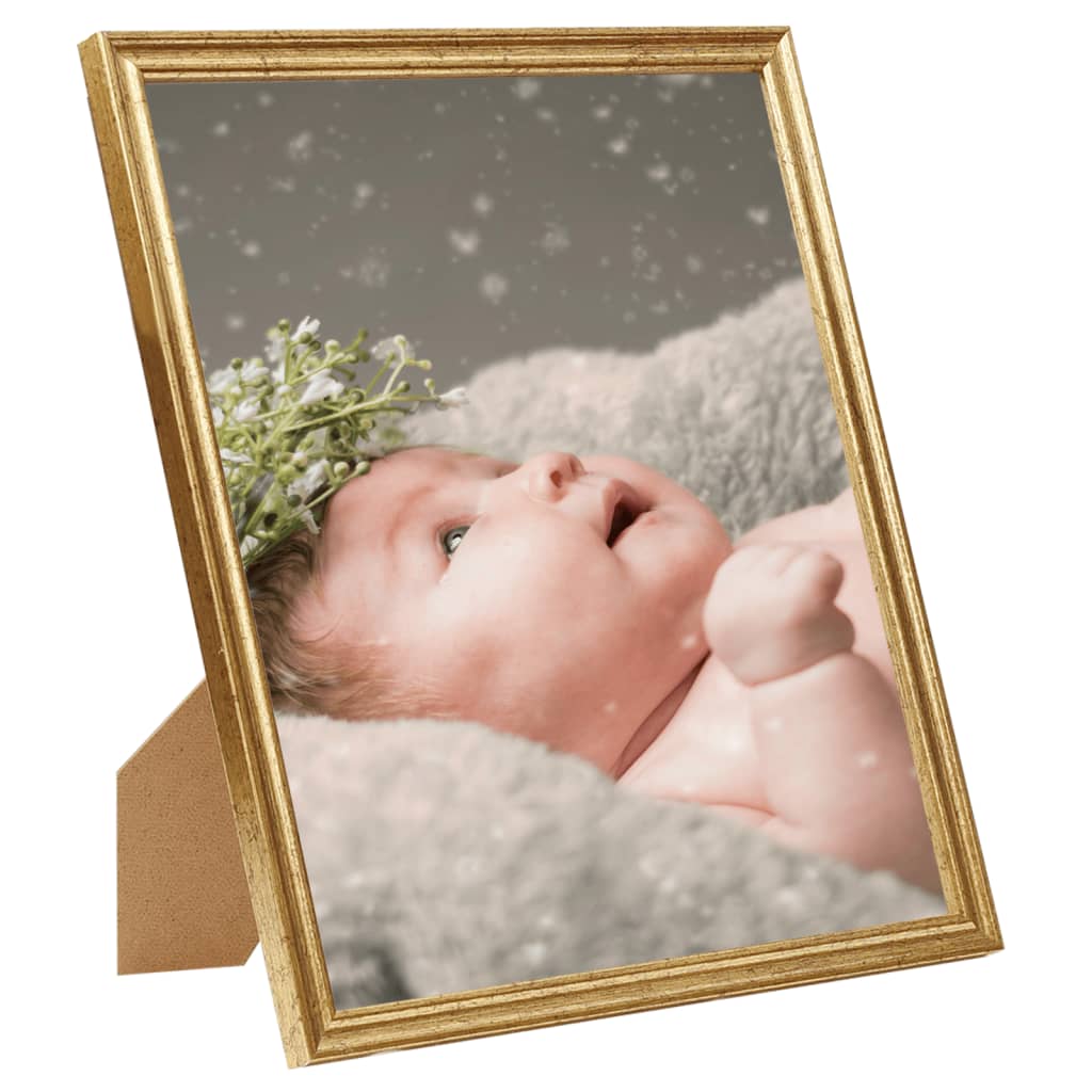 vidaXL Fotoramar 3 st för vägg eller bord guld 13x18 cm MDF