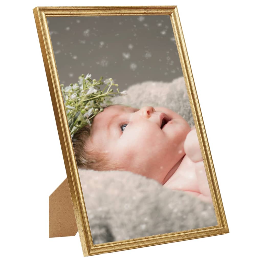 vidaXL Fotoramar 5 st för vägg eller bord guld 15x21 cm MDF