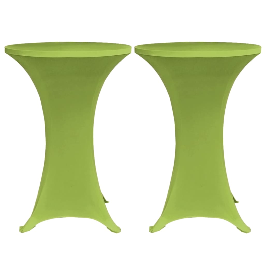 vidaXL Elastiskt bordsöverdrag 2 st 80 cm grön