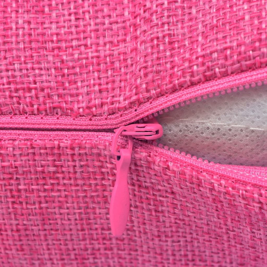 vidaXL Kuddöverdrag 4 st linne-design 80x80 cm rosa
