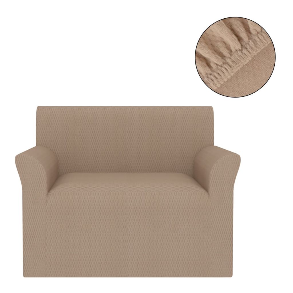 vidaXL Sofföverdrag piké stretch beige