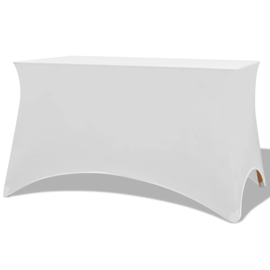 vidaXL Bordsöverdrag stretch 2 st vit 183x76x74 cm