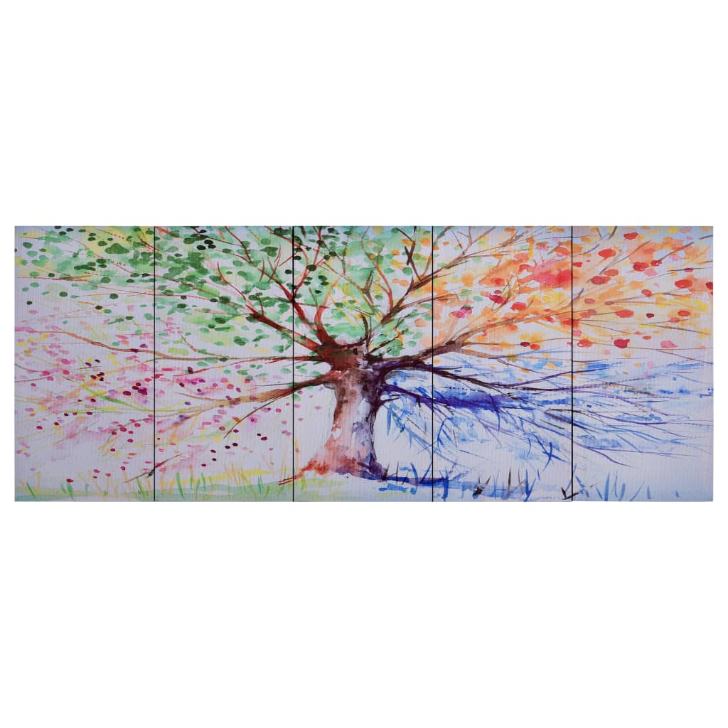 vidaXL Canvastavla regnträd flerfärgad 150x60 cm