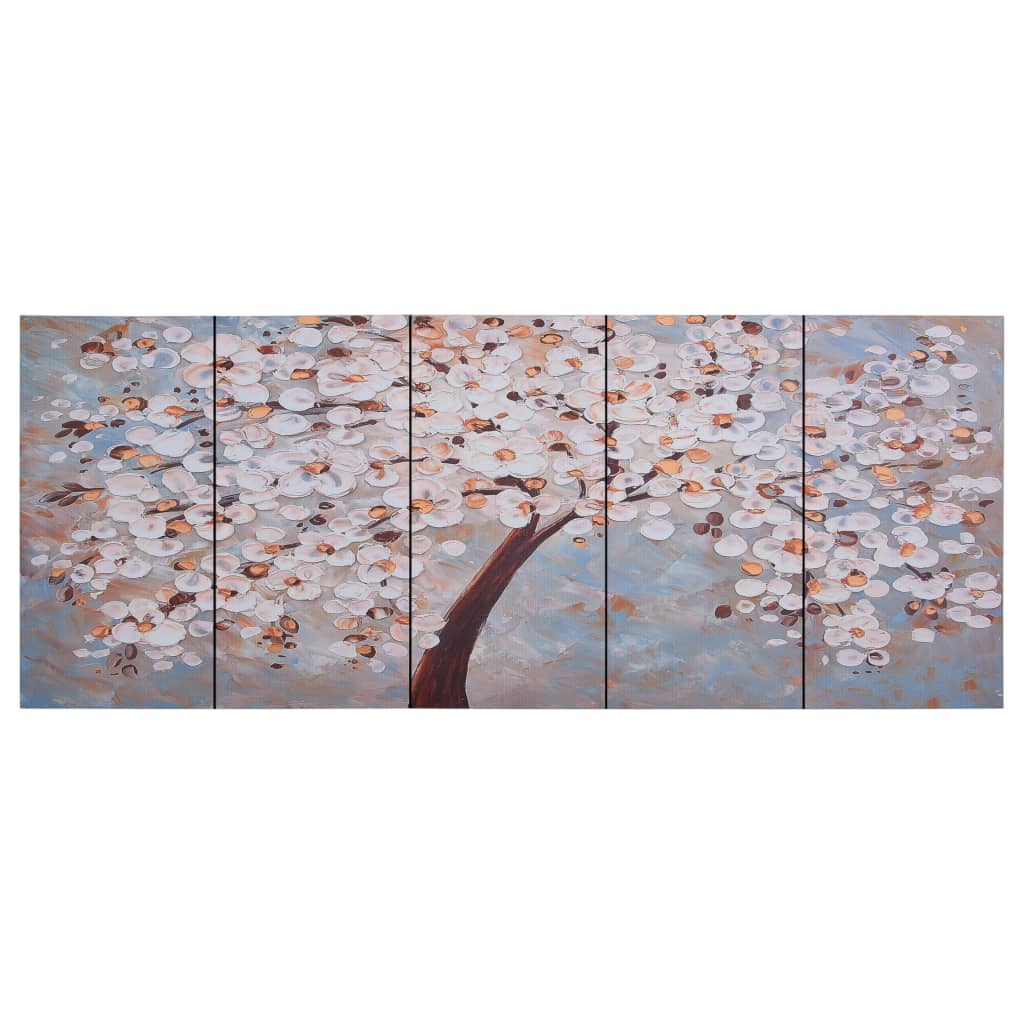 vidaXL Canvastavla blommande träd flerfärgad 150x60 cm