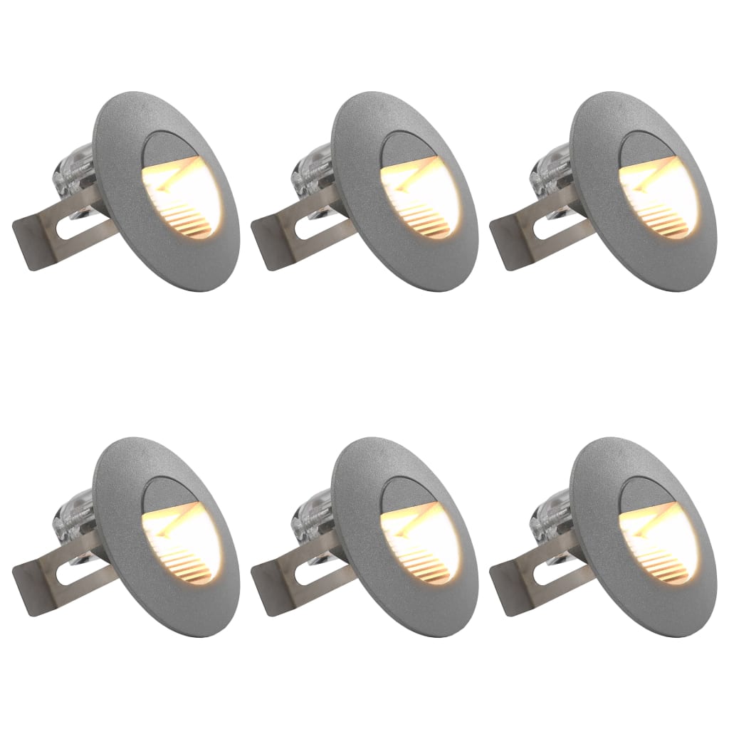 vidaXL Utomhusvägglampa LED 6 st 5 W silver rund