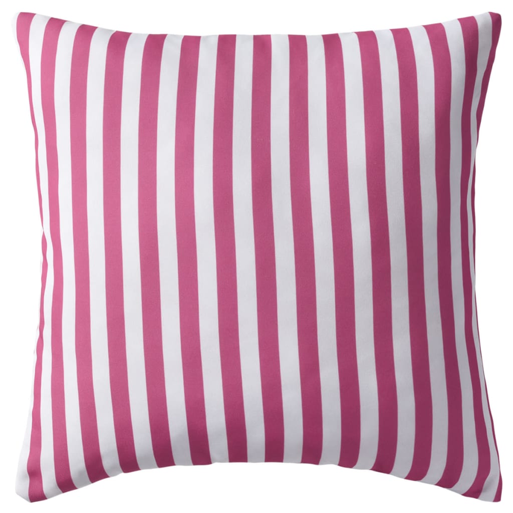 vidaXL Prydnadskuddar för trädgården 2 st 45x45 cm randiga rosa