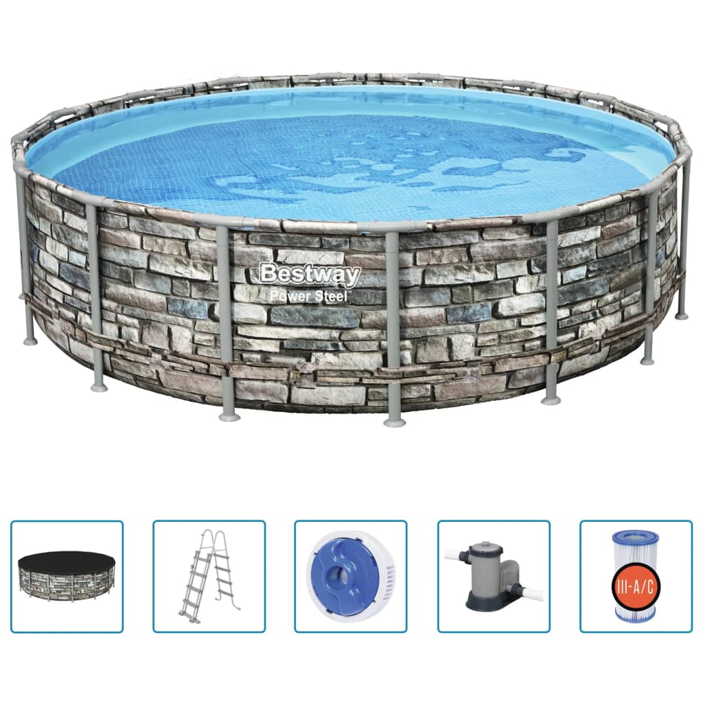 Bestway Pool med tillbehör Power steel 488x122 cm
