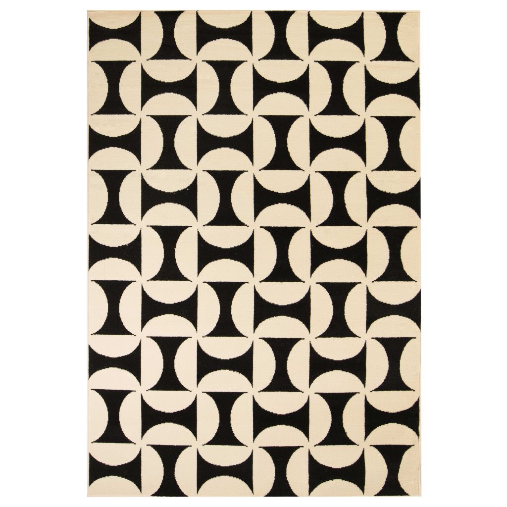 vidaXL Modern matta geometrisk design 80x150 cm beige/svart