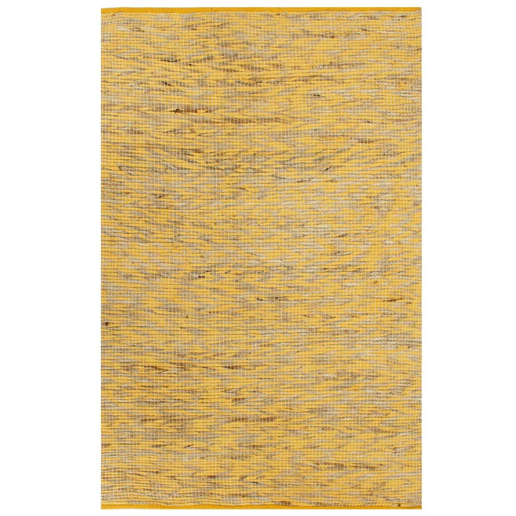 vidaXL Handgjord jutematta gul och naturlig 160x230 cm