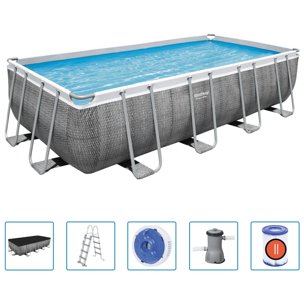 Bestway Pool Power Steel rektangulär 488x244x122 cm