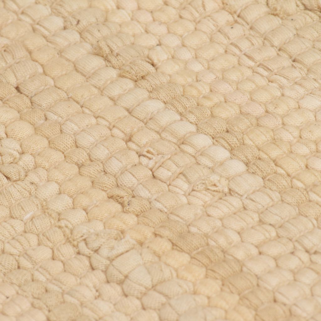 vidaXL Handvävd matta Chindi bomull 200x290 cm gräddvit