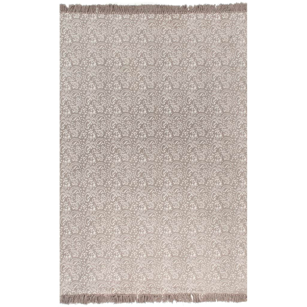 vidaXL Kelimmatta bomull 160x230 cm med mönster taupe