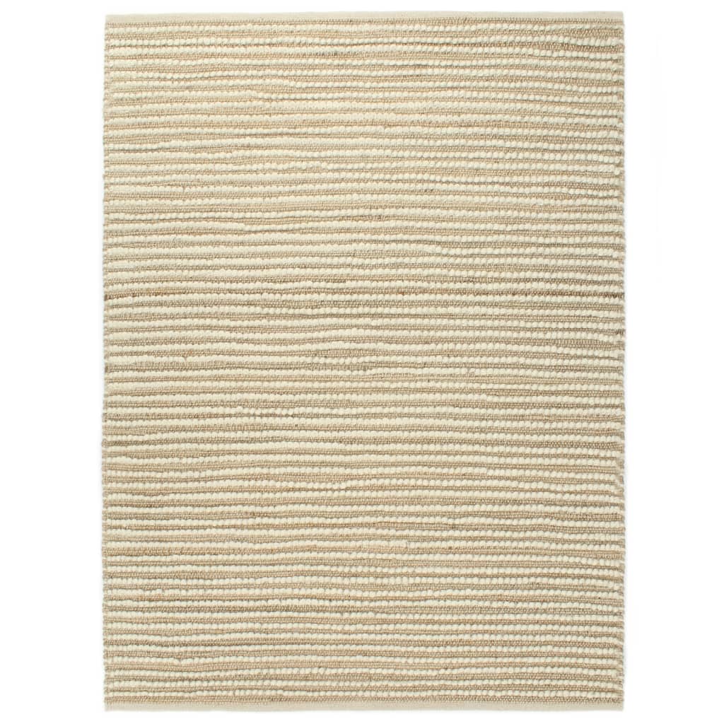 vidaXL Hampamatta ull 80x150 cm naturlig/vit