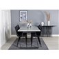 Estelle Dining Table 200*90*H76 - White / Black, Polar Dining Chair - Black Legs - Black Fabric_6