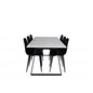Estelle Dining Table 200*90*H76 - White / Black, Polar Diamond Dining Chair - Black Legs - Black Velvet_6