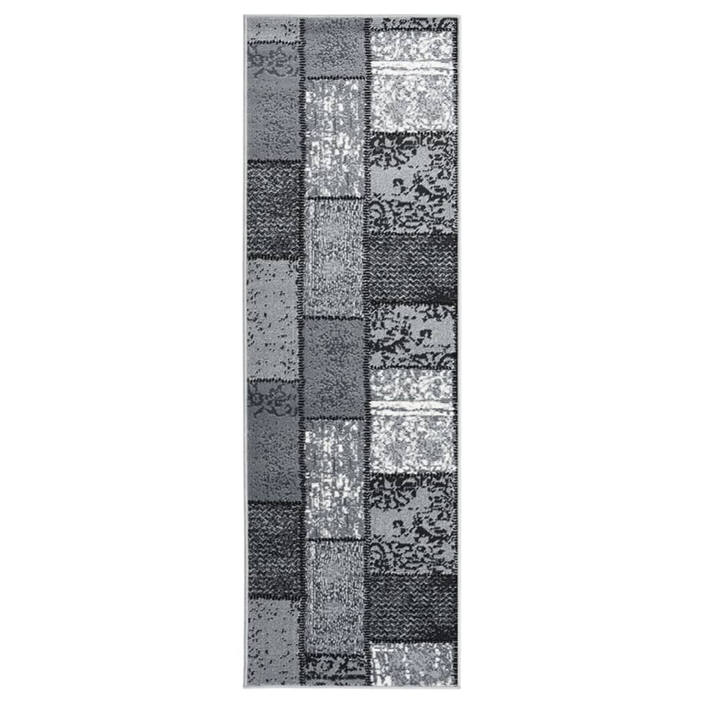  Gångmatta grå BCF med blockmönster 60x300 cm