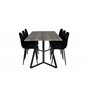 Marina Dining Table - 180*90*H75 - Grey / Black, Polar Diamond Dining Chair - Black Legs - Black Velvet_6