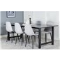 Count Dining Table - 220*100*H75 - Black / Black, Polar Diamond Dining Chair - Black Legs - Grey Fabric_6