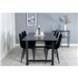 Count Dining Table - 220*100*H75 - Black / Black, Polar Diamond Dining Chair - Black Legs - Black Velvet_6