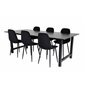 Count Dining Table - 220*100*H75 - Black / Black, Polar Diamond Dining Chair - Black Legs - Black Velvet_6