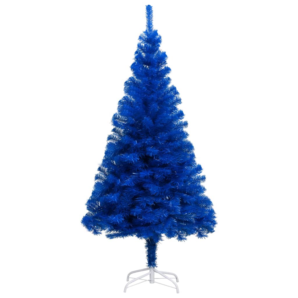  Plastgran med LED och julgranskulor blå 240 cm PVC