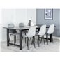 Count Dining Table - 220*100*H75 - Black / Black, Polar Diamond Dining Chair - Black Legs - Grey Velvet_6