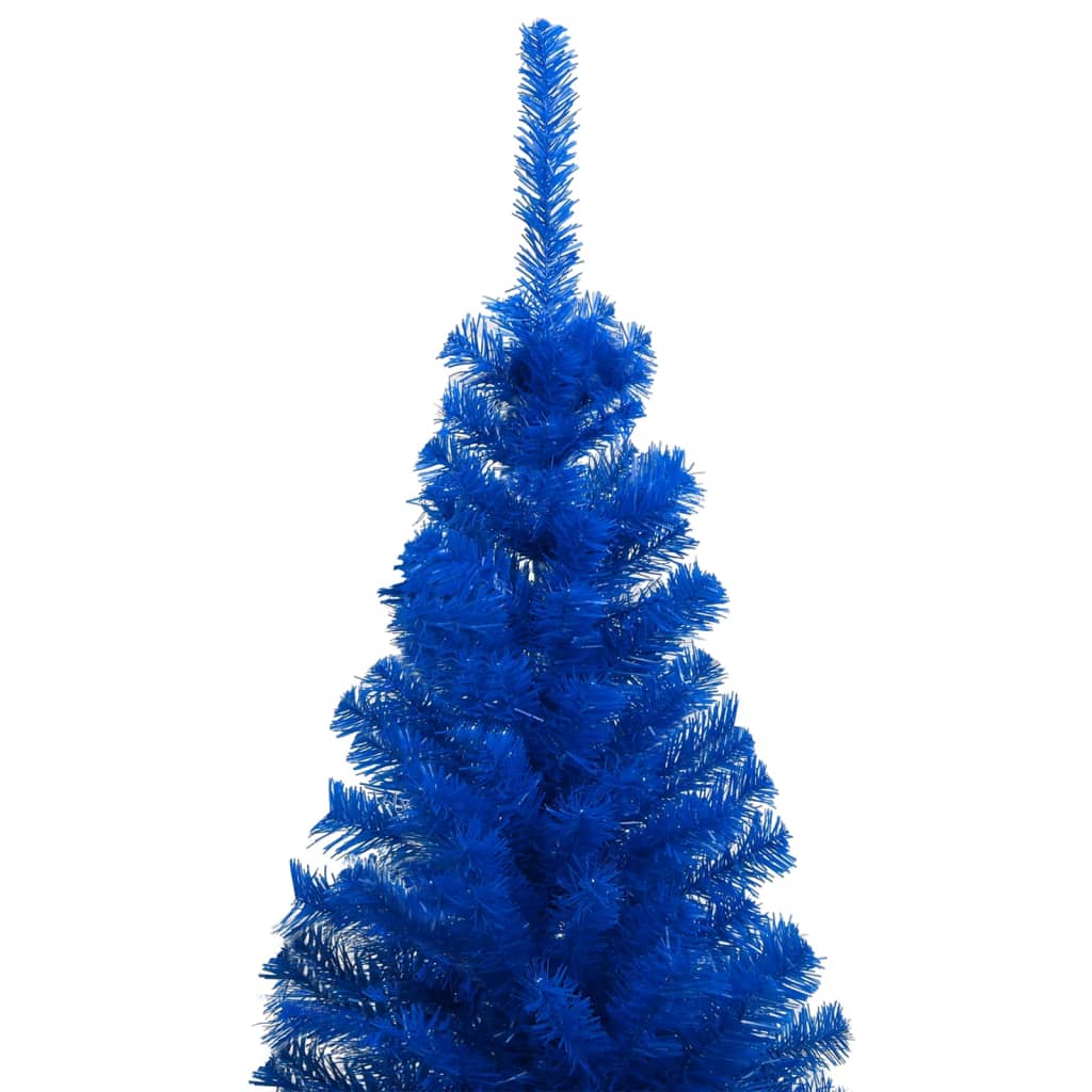  Plastgran med LED och julgranskulor blå 120 cm PVC