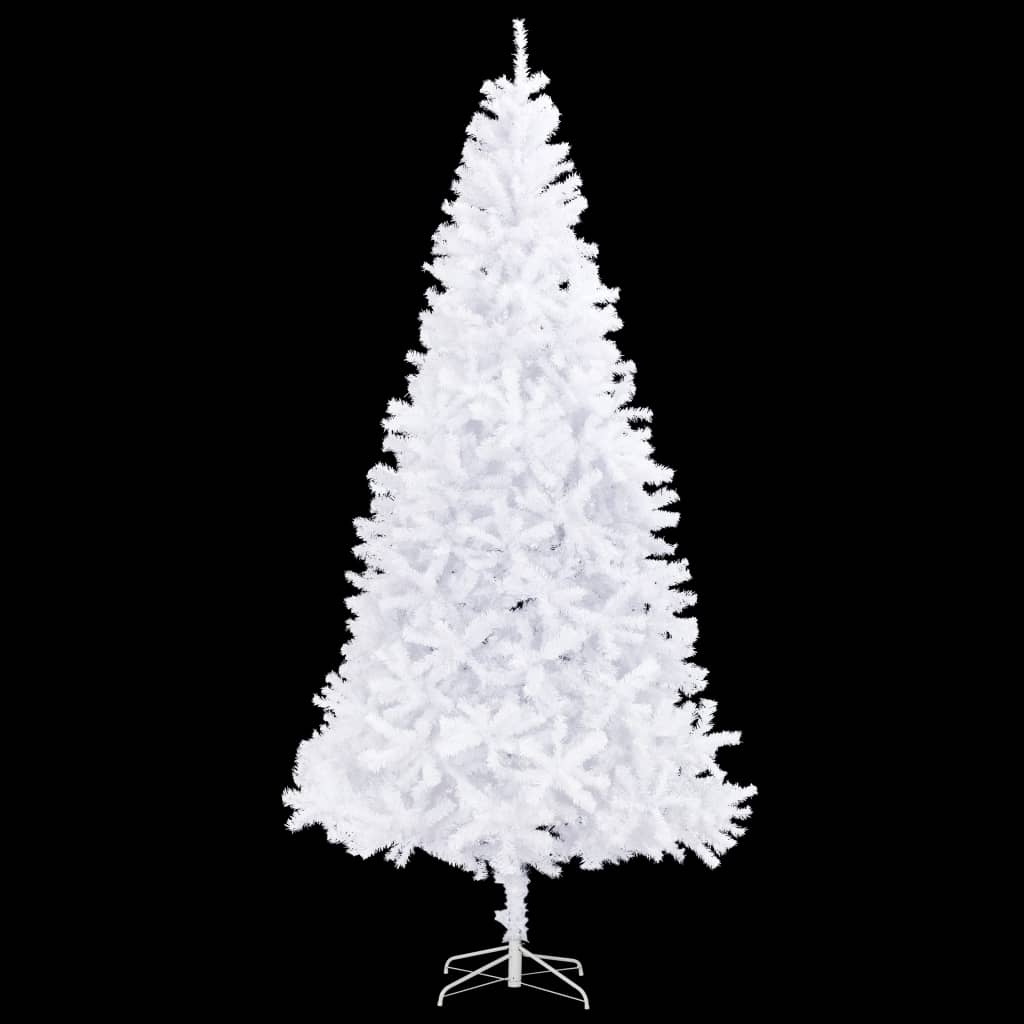  Plastgran med LED och julgranskulor 300 cm vit