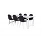 Count Dining Table - 220*100*H75 - White / White, Polar Dining Chair - White Legs - Black Fabric_6