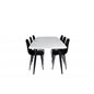 Polar Ellipse Dining Table - 240*100*H75 - White / Black, Polar Diamond Dining Chair - Black Legs - Black Velvet_6