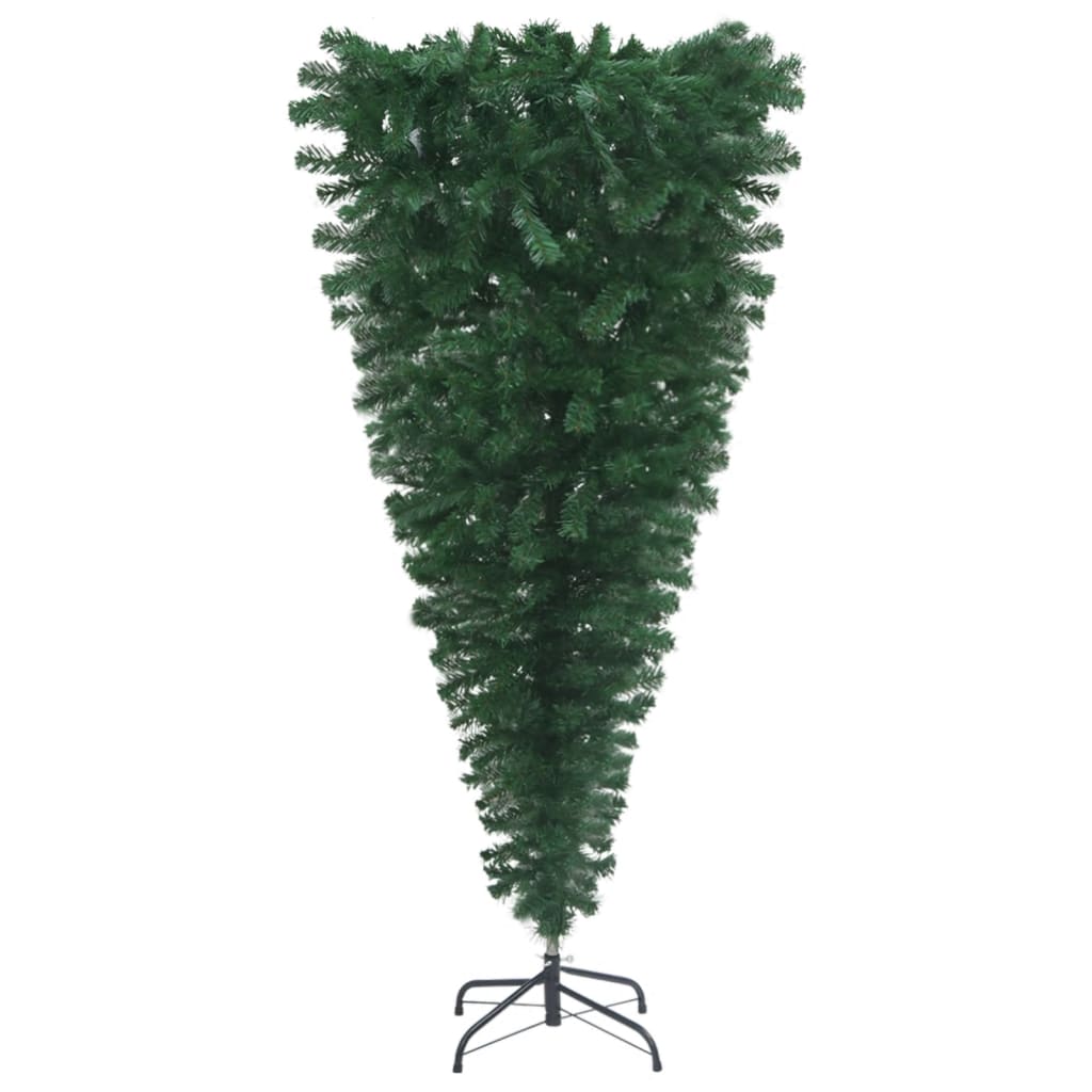  Uppochnedvänd plastgran med stativ grön 210 cm