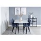 Polar Dining Table - 180*90*H75 - White / Black, Polar Dining Chair - Black Legs - Blue Fabric_6