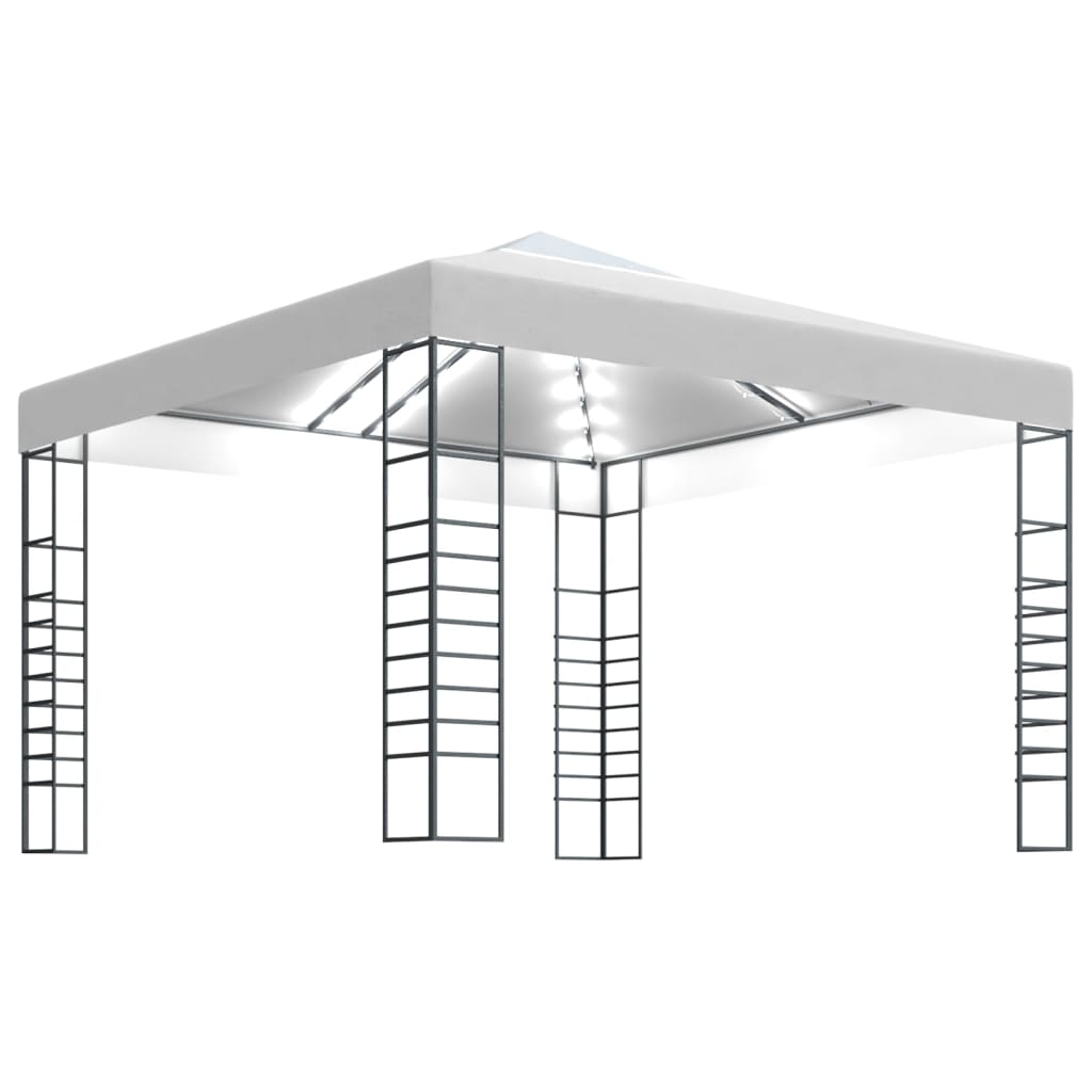  Paviljong med ljusslinga LED 3x3 m vit