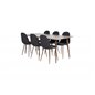 Polar Dining Table 180 cm - Walnut top - Walnut Legs, Polar Dining Chair - Walnut Legs - Black Fabric_6