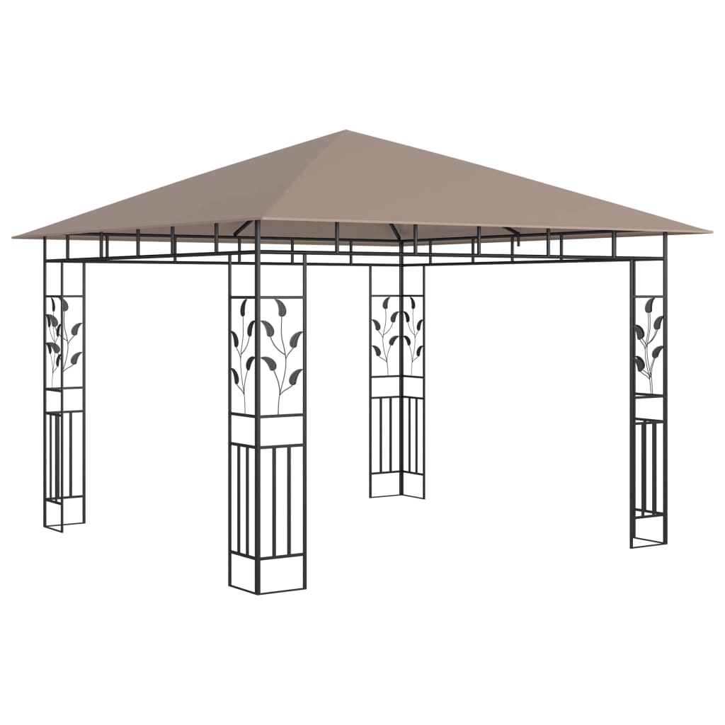  Paviljong med myggnät 3x3x2,73 m taupe 180 g/m²