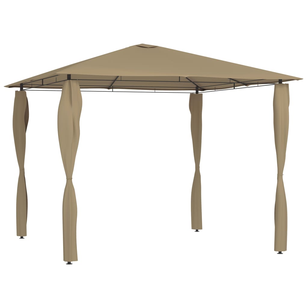  Paviljong med stolpar 3x3x2,6 m taupe 160 g/m²