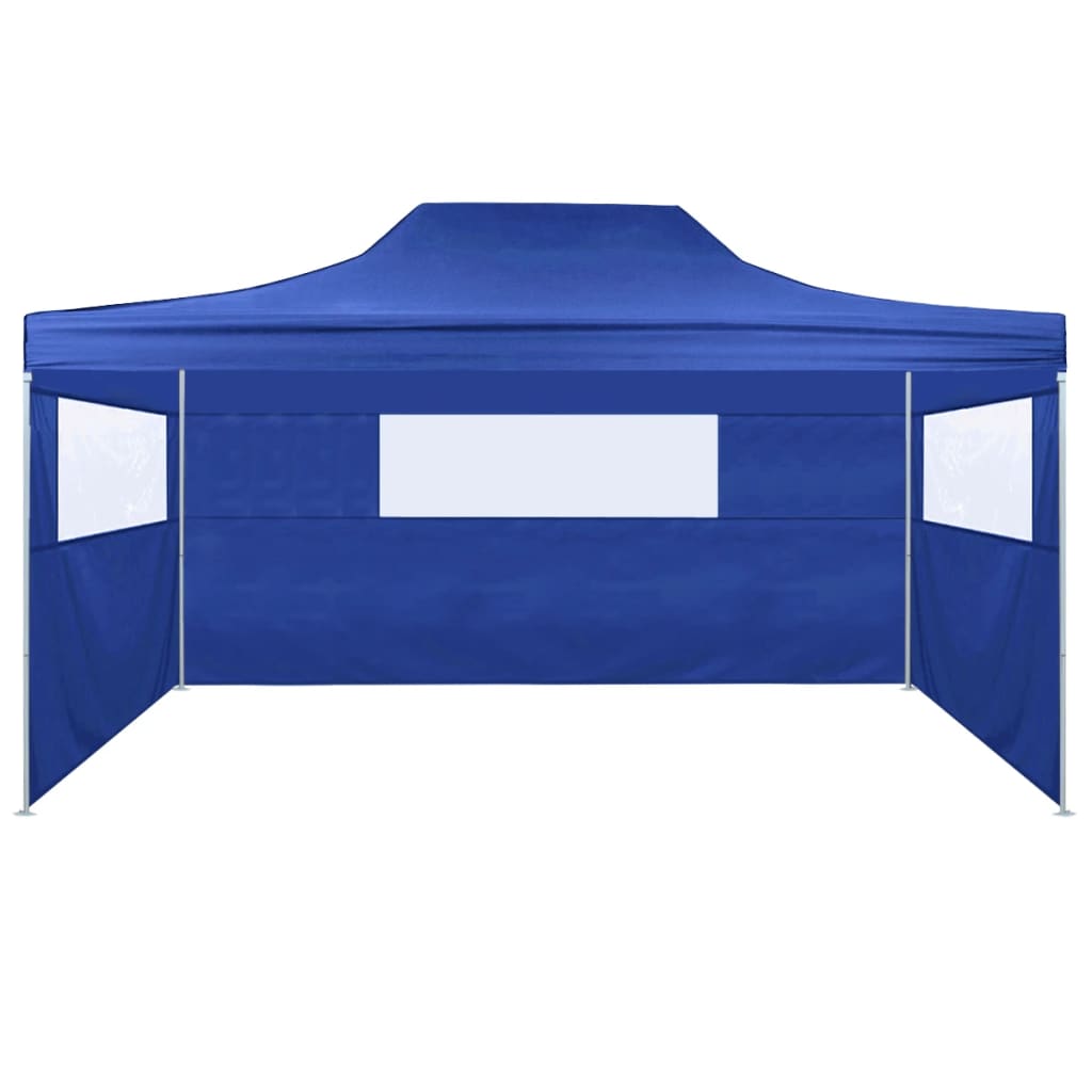  Hopfällbart tält med 3 väggar 3x4,5 m blå