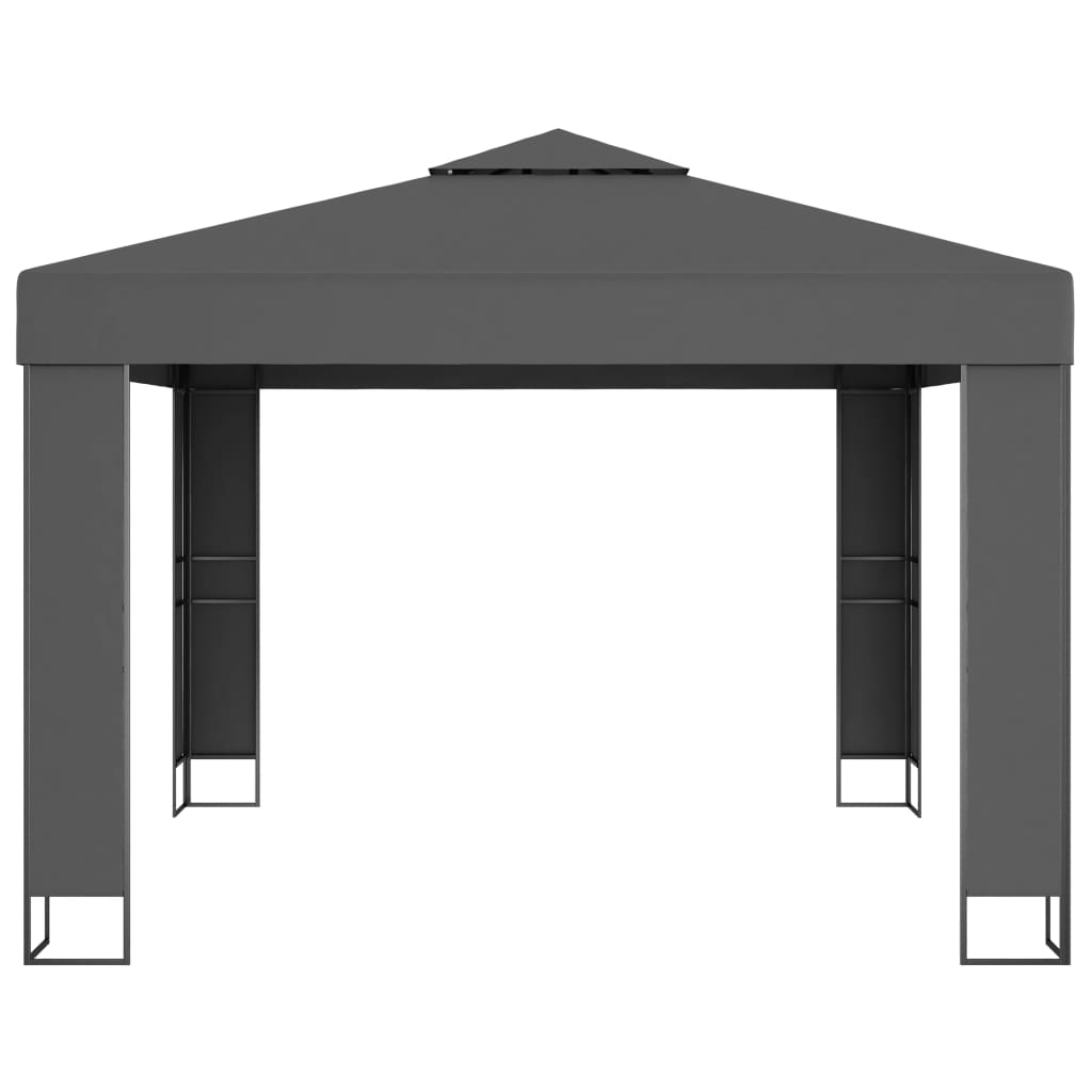  Paviljong med dubbeltak 3x3 m antracit