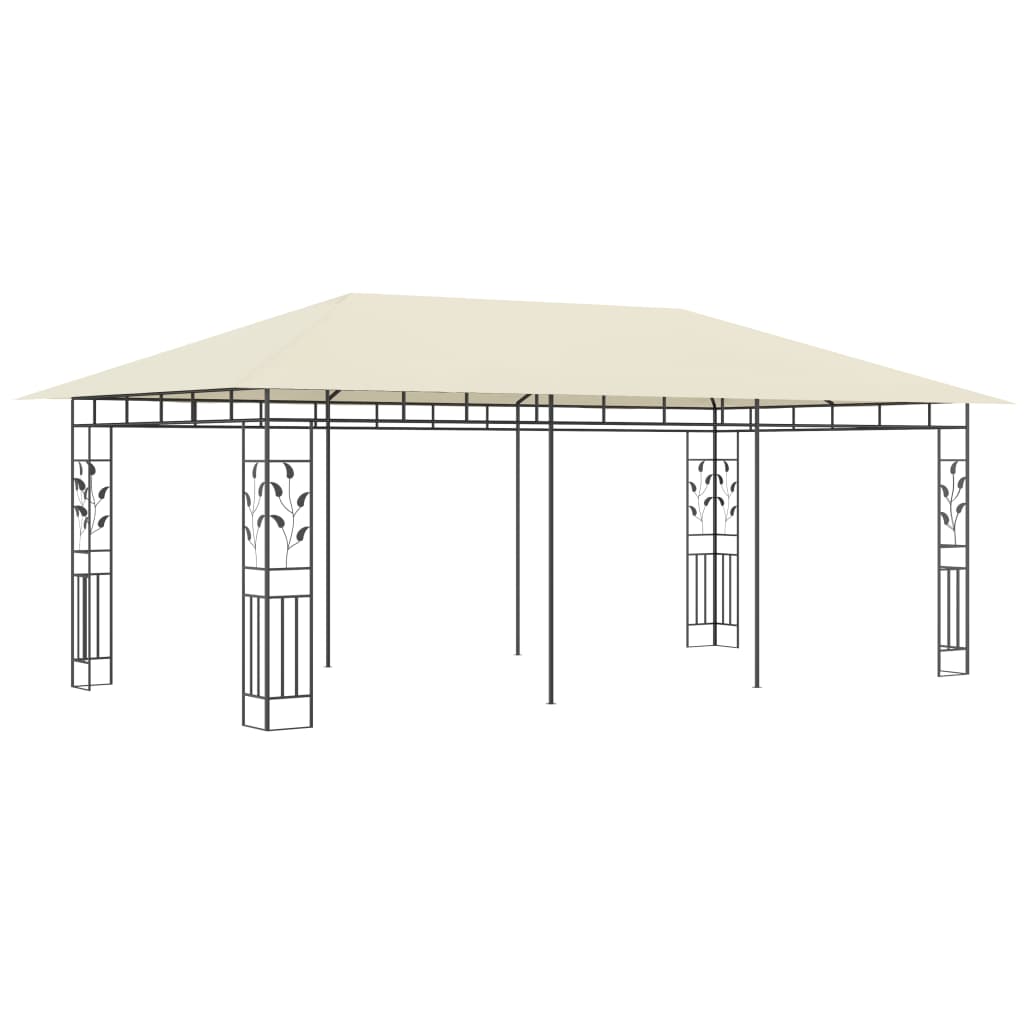  Paviljong med myggnät 6x3x2,73 m gräddvit