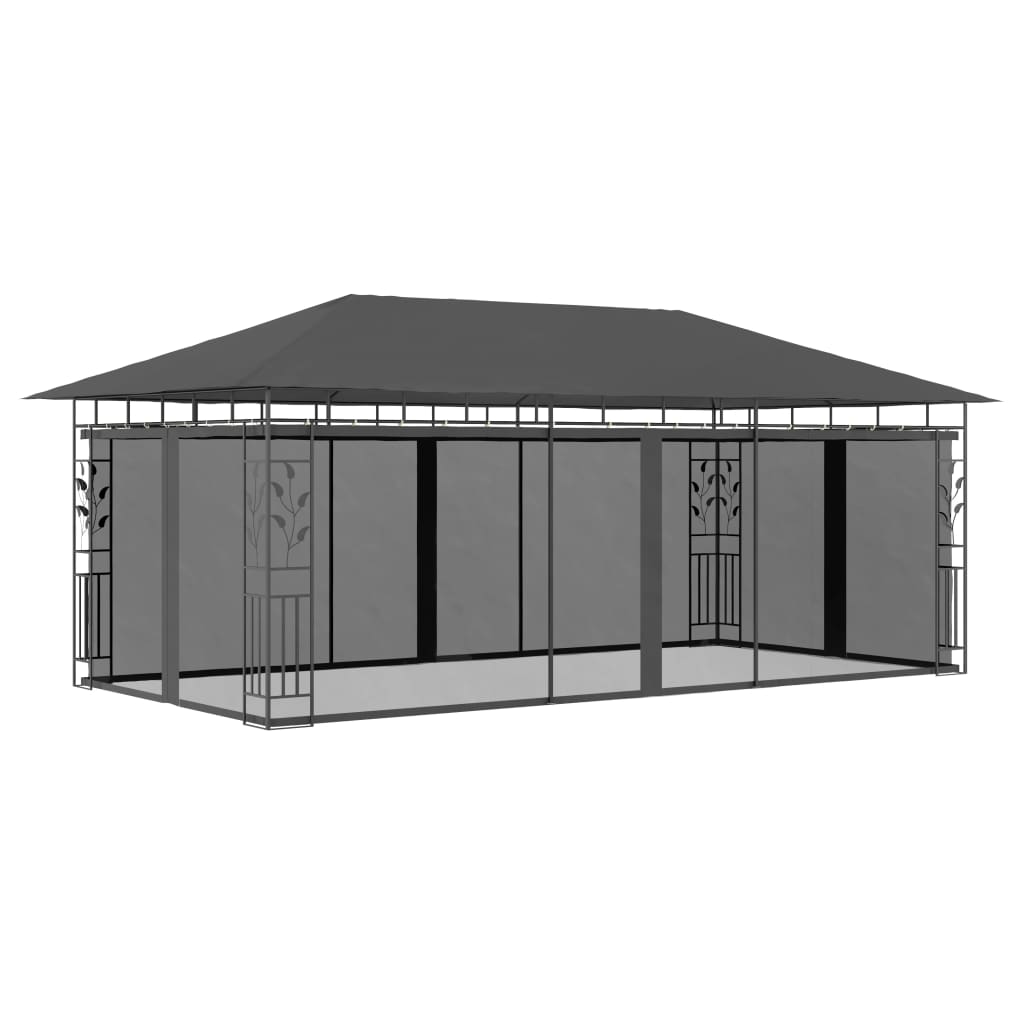  Paviljong med myggnät 6x3x2,73 m antracit