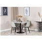 Estelle Round Dining Table ø106 H75 - White / Black, Polar Plastic Dining Chair - Black Legs / Grey Plastic_4