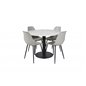 Estelle Round Dining Table ø106 H75 - White / Black, Polar Plastic Dining Chair - Black Legs / Grey Plastic_4