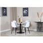 Estelle Round Dining Table ø106 H75 - White / Black, Polar Plastic Dining Chair - Black Legs / White Plastic_4