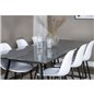 Estelle Dining Table 200*90*H76 - Black / Black, Polar Plastic Dining Chair - Black Legs / White Plastic_6